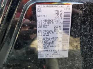 2018 Nissan Pathfinder SL with VIN 5N1DR2MM6JC644212, listed as a Copart auction lot 45161275 with 83,779 mi miles and Salvage Title. Bid and sale history available at carsss.com. Image 12.