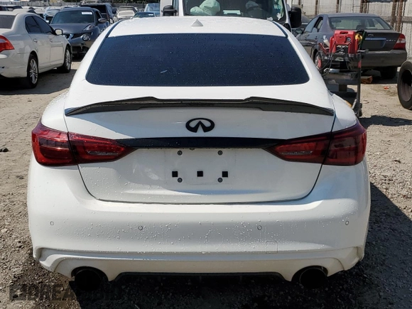 2020 Infiniti Q50 Luxe with VIN JN1EV7APXLM202372, listed as a Copart auction lot 65206765 with 45,788 mi miles and Salvage title. Bid and sale history available at DreamBid. Image 6.