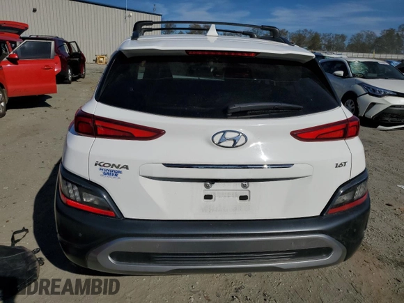 2023 Hyundai Kona Limited with VIN KM8K53A35PU007979, listed as a Copart auction lot 81557734 with 36,002 mi miles and Salvage Title. Bid and sale history available at carsss.com. Image 6.