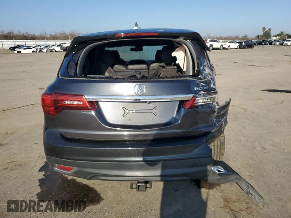 2015 Acura MDX Technology with VIN 5FRYD3H49FB012074, listed as a Copart auction lot 87838855 with 128,601 mi miles and Salvage Title. Bid and sale history available at DreamBid. Image 6.