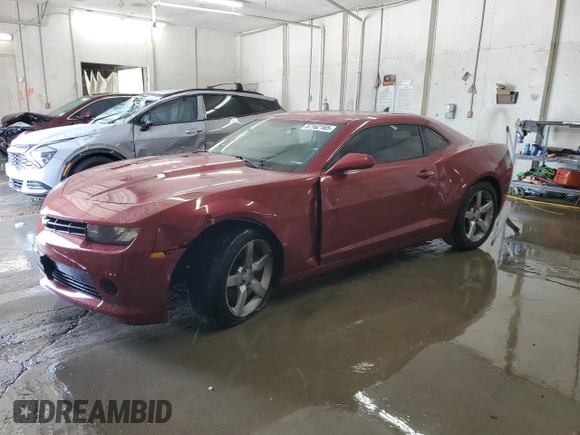 2014 Chevrolet Camaro LT with VIN 2G1FB1E36E9171189, listed as a Copart auction lot 57162165 with 117,192 mi miles and Salvage title. Bid and sale history available at DreamBid. Image 1.