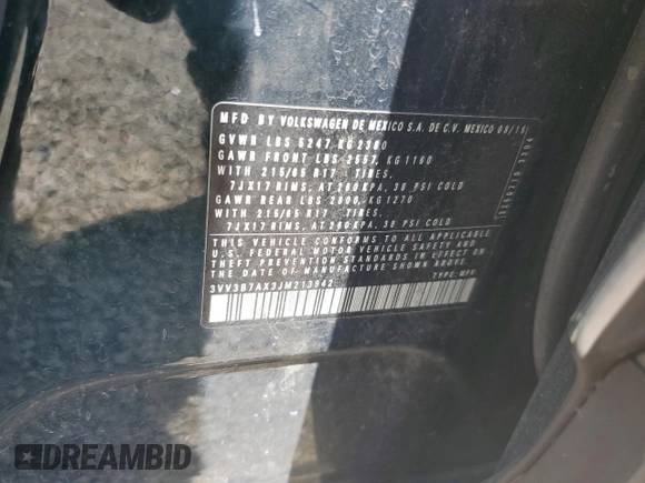 2018 Volkswagen Tiguan SEL с VIN 3VV3B7AX3JM213942, выставлен на аукционе Copart как лот 51485315 с пробегом 147 115 миль миль и Чистый • Clean title. История ставок и продаж доступна на DreamBid. Изображение 13.