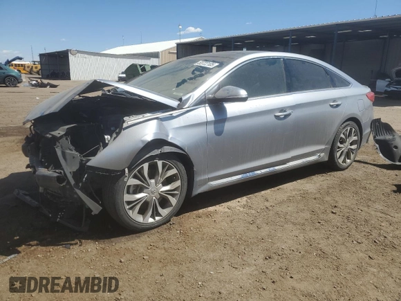 2015 Hyundai Sonata Limited z VIN 5NPE34AB5FH163789, wystawiony jako Copart lot #53722105 z przebiegiem 89 558 mil mil oraz Szkoda całkowita • Salvage title. Historia ofert i sprzedaży dostępna na DreamBid. Obrazek 1.
