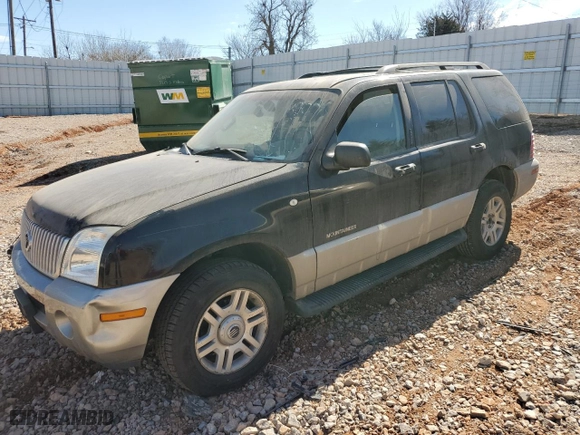 2002 Mercury Mountaineer Convenience with VIN 4M2ZU66E52UJ33005, listed as a Copart auction lot 46082025 with 107,229 mi miles and Salvage Title. Bid and sale history available at carsss.com. Image 1.