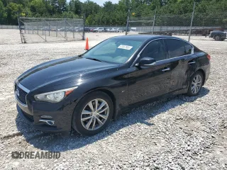 2015 Infiniti Q50 Premium with VIN JN1BV7AR4FM402947, listed as a Copart auction lot 62667865 with 129,706 mi miles and Salvage title. Bid and sale history available at DreamBid. Image 1.