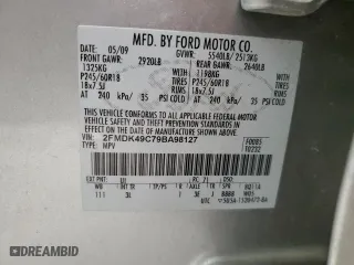 2009 Ford Edge Limited with VIN 2FMDK49C79BA98127, listed as a Copart auction lot 45671455 with 216,471 mi miles and Salvage Title. Bid and sale history available at carsss.com. Image 12.