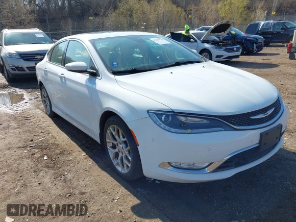 2015 Chrysler 200 C with VIN 1C3CCCEG7FN530381, listed as a IAAI auction lot 42023729 with 173,967 mi miles. Bid and sale history available at carsss.com. Image 1.