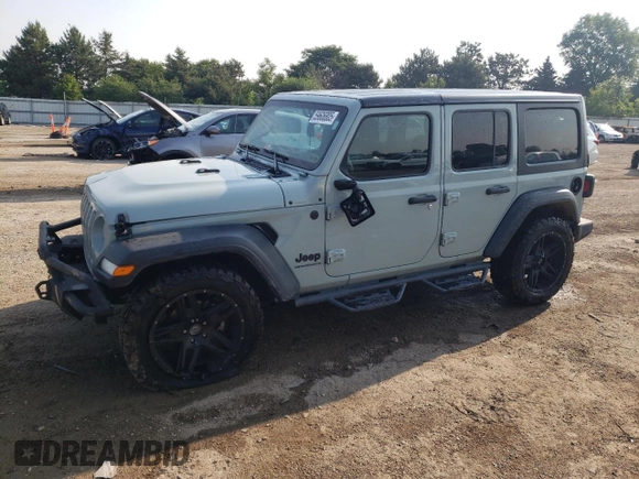 2023 Jeep Wrangler Willys with VIN 1C4HJXDG9PW615072, listed as a Copart auction lot 59606805 with 72,969 mi miles and Salvage title. Bid and sale history available at DreamBid. Image 1.