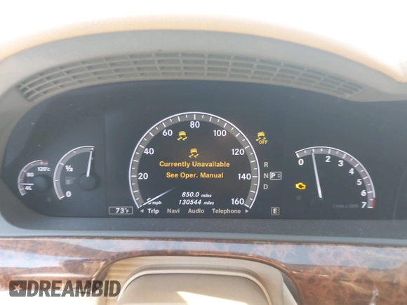 2013 Mercedes-Benz S S 550 with VIN WDDNG9EB5DA526856, listed as a IAAI auction lot 41828939 with 130,544 mi miles. Bid and sale history available at carsss.com. Image 7.