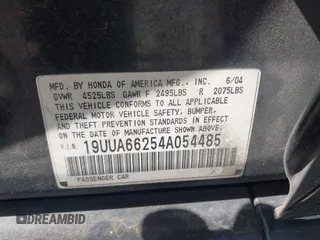 2004 Acura TL with VIN 19UUA66254A054485, listed as a IAAI auction lot 42149044 with 146,080 mi miles. Bid and sale history available at carsss.com. Image 9.