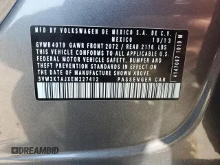 2014 Volkswagen Jetta S with VIN 3VW2K7AJXEM227412, listed as a Copart auction lot 61509275 with 116,827 mi miles and Salvage title. Bid and sale history available at DreamBid. Image 12.