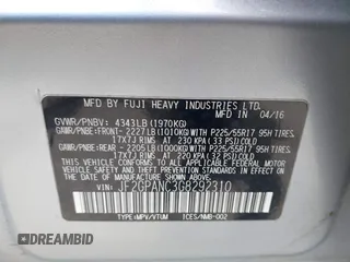2016 Subaru Crosstrek Limited with VIN JF2GPANC3G8292310, listed as a IAAI auction lot 42427978 with 90,282 mi miles and . Bid and sale history available at DreamBid. Image 9.