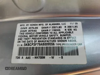 2010 Honda Accord EX z VIN 5KBCP3F79AB009556, wystawiony jako Copart lot #43731635 z przebiegiem 76 888 mil mil oraz Szkoda całkowita • Salvage title. Historia ofert i sprzedaży dostępna na DreamBid. Obrazek 12.