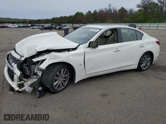 2015 Infiniti Q50 Premium with VIN JN1BV7AR1FM392815, listed as a Copart auction lot 58065645 with 89,233 mi miles and Salvage title. Bid and sale history available at DreamBid. Image 1.