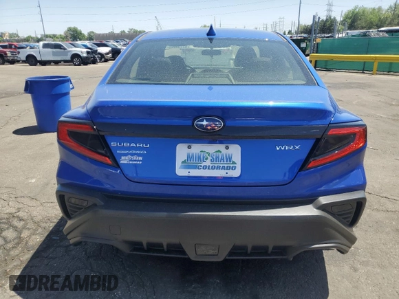 2024 Subaru WRX with VIN JF1VBAB64R9807563, listed as a Copart auction lot 57144225 with 11,692 mi miles and Salvage title. Bid and sale history available at DreamBid. Image 6.