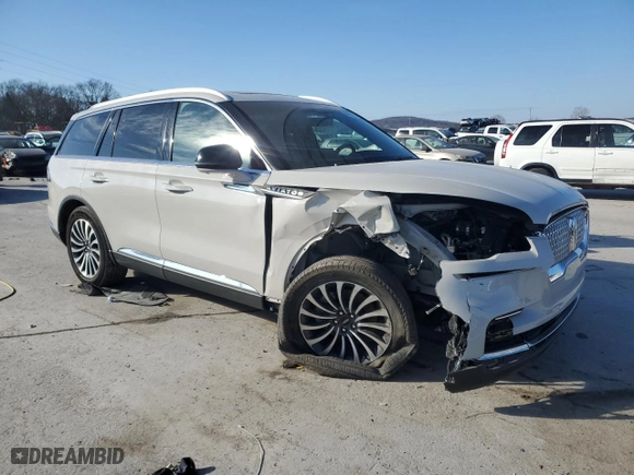 2023 Lincoln Aviator Reserve with VIN 5LM5J7WC7PGL14770, listed as a Copart auction lot 86992014 with 22,267 mi miles and Salvage Title. Bid and sale history available at carsss.com. Image 4.