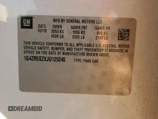 2018 Buick LaCrosse Premium with VIN 1G4ZR5SZXJU129245, listed as a Copart auction lot 80992594 with 109,689 mi miles and Salvage Title. Bid and sale history available at carsss.com. Image 13.