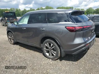 2023 Infiniti QX60 Luxe with VIN 5N1DL1FS2PC370426, listed as a Copart auction lot 57087685 with 14,344 mi miles and Salvage title. Bid and sale history available at DreamBid. Image 2.