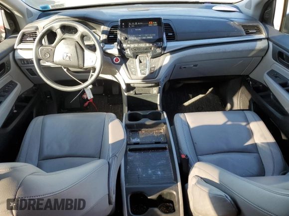 2023 Honda Odyssey EX-L with VIN 5FNRL6H65PB034599, listed as a Copart auction lot 44299035 with 22,817 mi miles and Salvage Title. Bid and sale history available at carsss.com. Image 8.