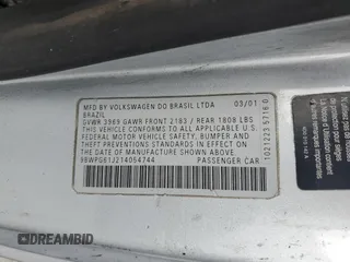 2001 Volkswagen GTI z VIN 9BWPG61J214054744, wystawiony jako Copart lot #58434315 z przebiegiem Nie podano mil oraz Nie do naprawy • Non repairable. Historia ofert i sprzedaży dostępna na DreamBid. Obrazek 12.