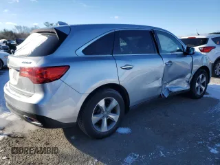 2016 Acura MDX with VIN 5FRYD4H2XGB019640, listed as a Copart auction lot 46401085 with 116,873 mi miles and Salvage Title. Bid and sale history available at carsss.com. Image 3.