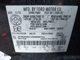 2013 Ford Edge Limited with VIN 2FMDK4KC3DBB46712, listed as a IAAI auction lot 41877363 with 105,436 mi miles. Bid and sale history available at carsss.com. Image 9.