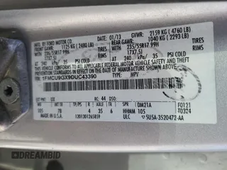 2013 Ford Escape SE with VIN 1FMCU9GX9DUC43390, listed as a Copart auction lot 53289834 with 160,961 mi miles and Non Repairable. Bid and sale history available at DreamBid. Image 13.