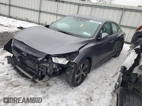 2021 Nissan Sentra SV with VIN 3N1AB8CV1MY220475, listed as a Copart auction lot 43000895 with 46,058 mi miles and Salvage Title. Bid and sale history available at DreamBid. Image 1.