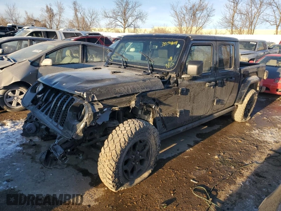 2022 Jeep Gladiator Sport S with VIN 1C6HJTAG3NL108851, listed as a Copart auction lot 38134614 with 17,017 mi miles and Salvage title. Bid and sale history available at DreamBid. Image 1.