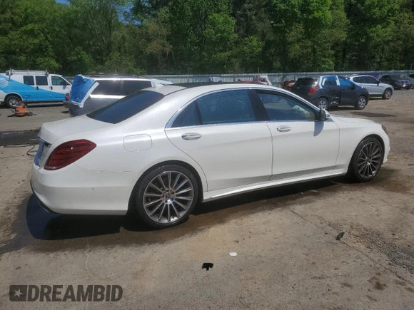 2015 Mercedes-Benz S 550 with VIN WDDUG8CBXFA157214, listed as a Copart auction lot 52240005 with 118,334 mi miles and Salvage Title. Bid and sale history available at DreamBid. Image 3.