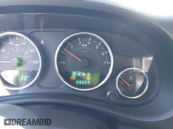 2013 Jeep Wrangler Sport with VIN 1C4AJWAG1DL595509, listed as a IAAI auction lot 41814406 with 59,263 mi miles and . Bid and sale history available at DreamBid. Image 16.