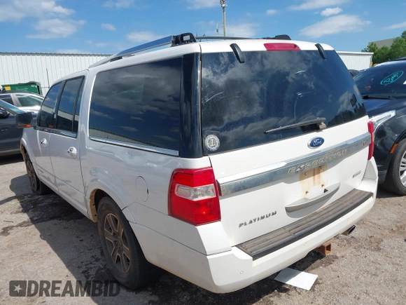 2015 Ford Expedition Max Platinum with VIN 1FMJK1MTXFEF30329, listed as a IAAI auction lot 42410300 with 184,119 mi miles and . Bid and sale history available at DreamBid. Image 3.