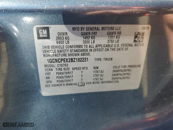2011 Chevrolet Silverado 1500 Work Truck with VIN 1GCNCPEX2BZ182231, listed as a Copart auction lot 48858825 with 0 mi miles and Salvage Title. Bid and sale history available at carsss.com. Image 13.
