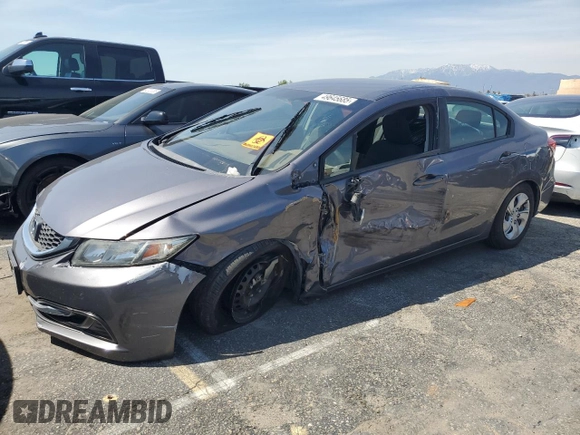 2015 Honda Civic Sedan LX with VIN 2HGFB2F51FH532947, listed as a Copart auction lot 49645685 with 97,466 mi miles and Salvage Title. Bid and sale history available at carsss.com. Image 1.