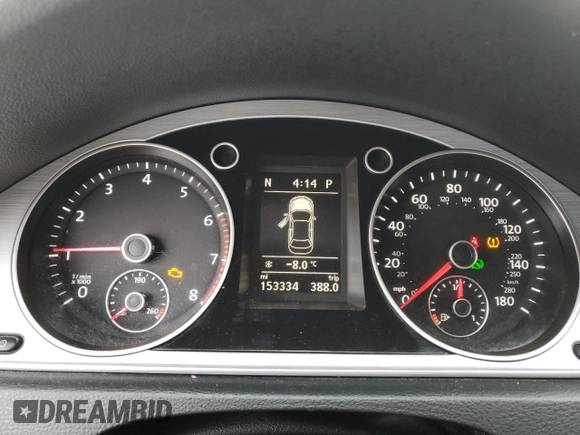 2014 Volkswagen CC Sport with VIN WVWBN7AN4EE510424, listed as a Copart auction lot 45996655 with 153,334 mi miles and Clean Title. Bid and sale history available at carsss.com. Image 9.