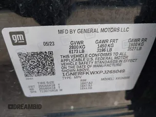 2023 Chevrolet Traverse LS with VIN 1GNERFKWXPJ265049, listed as a IAAI auction lot 42554797 with 23,385 mi miles and . Bid and sale history available at DreamBid. Image 9.