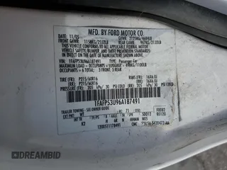 2006 Ford Taurus SE с VIN 1FAFP53U96A187491, выставлен на аукционе Copart как лот 55109005 с пробегом 121 856 миль миль и Списание • Salvage title. История ставок и продаж доступна на DreamBid. Изображение 12.