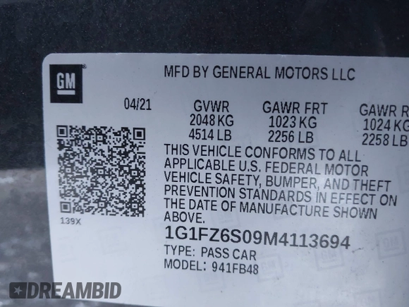 2021 Chevrolet Bolt EV Premier z VIN 1G1FZ6S09M4113694, wystawiony jako IAAI lot #41378289 z przebiegiem 40 979 mil mil oraz . Historia ofert i sprzedaży dostępna na DreamBid. Obrazek 9.