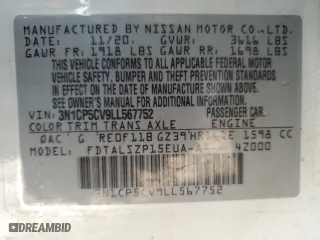 2020 Nissan Kicks SV with VIN 3N1CP5CV9LL567752, listed as a Copart auction lot 42450055 with 78,040 mi miles and Salvage Title. Bid and sale history available at carsss.com. Image 14.