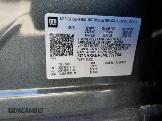 2021 Chevrolet Equinox LT with VIN 3GNAXKEV0ML391764, listed as a Copart auction lot 49441175 with 49,995 mi miles and Salvage Title. Bid and sale history available at carsss.com. Image 13.