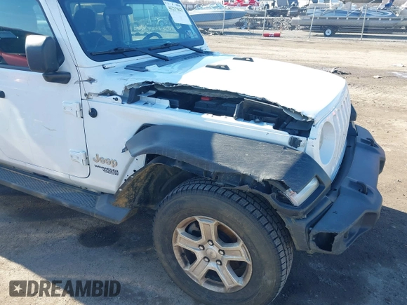 2020 Jeep Wrangler Unlimited Sport S with VIN 1C4HJXDN6LW161341, listed as a IAAI auction lot 41217843 with 74,196 mi miles and . Bid and sale history available at DreamBid. Image 6.
