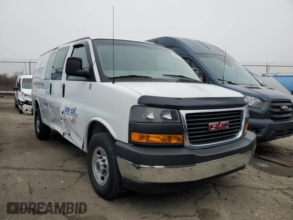 2021 GMC Savana Cargo z VIN 1GTW7AFP7M1247760, wystawiony jako Copart lot #48441295 z przebiegiem 49 586 mil mil oraz Szkoda całkowita • Salvage title. Historia ofert i sprzedaży dostępna na DreamBid. Obrazek 4.