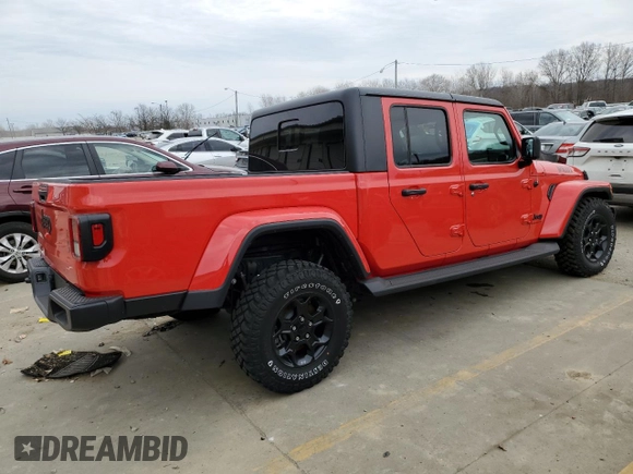 2023 Jeep Gladiator Sport S with VIN 1C6HJTAG6PL584451, listed as a Copart auction lot 47637395 with 8,356 mi miles and Salvage title. Bid and sale history available at DreamBid. Image 3.