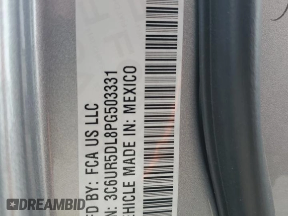 2023 Ram 2500 Big Horn with VIN 3C6UR5DL8PG503331, listed as a Copart auction lot 56232775 with 74,213 mi miles and Salvage title. Bid and sale history available at DreamBid. Image 13.