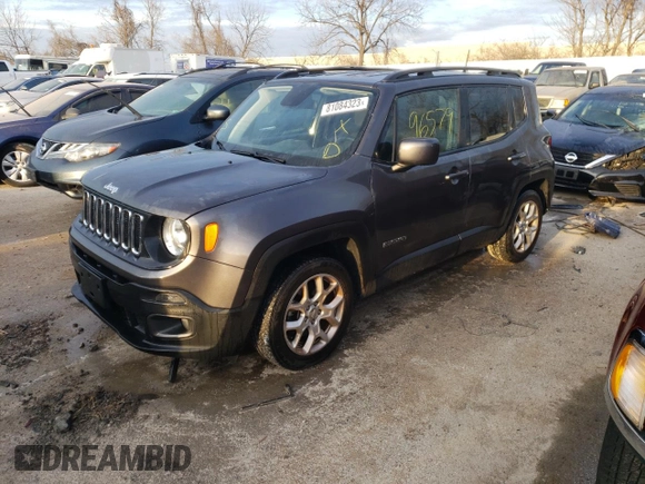 2018 Jeep Renegade Latitude with VIN ZACCJABB3JPJ24500, listed as a Copart auction lot 81084323 with 96,579 mi miles and Salvage Title. Bid and sale history available at DreamBid. Image 1.