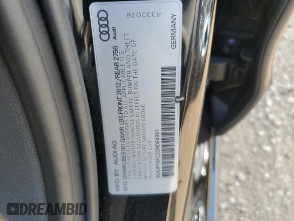 2016 Audi A6 2.0T Premium with VIN WAUFFAFC2GN094991, listed as a Copart auction lot 66776014 with 93,323 mi miles and Salvage Title. Bid and sale history available at carsss.com. Image 12.