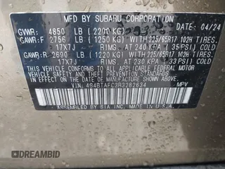 2024 Subaru Outback Premium с VIN 4S4BTAFC3R3282634, выставлен на аукционе IAAI как лот 42199822 с пробегом 6 914 миль миль и . История ставок и продаж доступна на DreamBid. Изображение 9.
