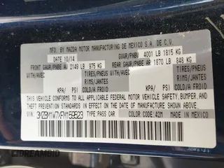 2015 Mazda 3 i Grand Touring with VIN 3MZBM1W7XFM159523, listed as a IAAI auction lot 42632014 with 119,195 mi miles and . Bid and sale history available at DreamBid. Image 9.