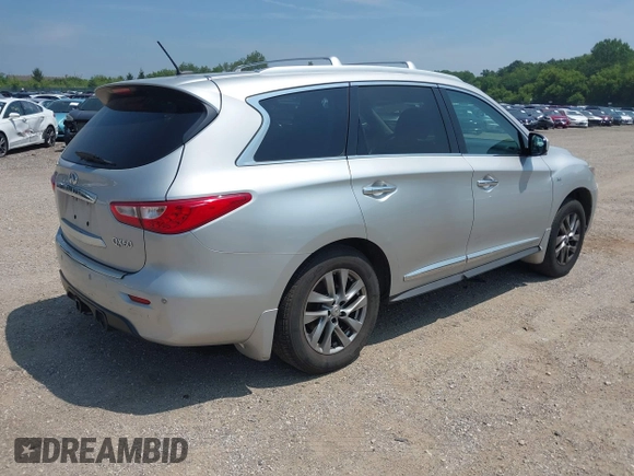 2014 Infiniti QX60 with VIN 5N1AL0MM9EC547133, listed as a IAAI auction lot 42800575 with 197,840 mi miles and . Bid and sale history available at DreamBid. Image 4.
