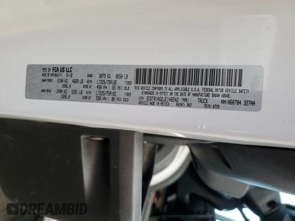 2018 Ram ProMaster Cargo with VIN 3C6TRVAG2JE146542, listed as a Copart auction lot 41484415 with 151,782 mi miles and Clean Title. Bid and sale history available at DreamBid. Image 13.